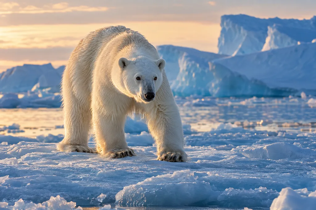 Polar Bear on Blue Ice